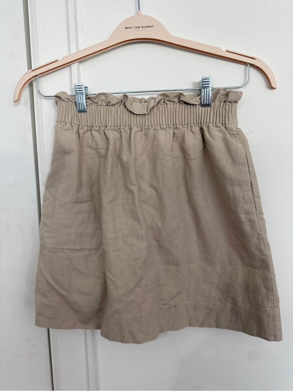 EUC J.Crew Linen Paperbag Waist Mini Skirt Sz 2